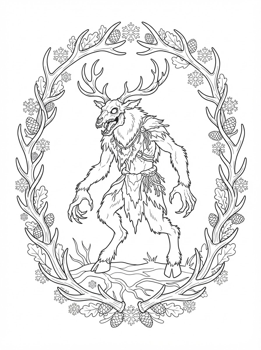 Wendigo decorations coloring pages