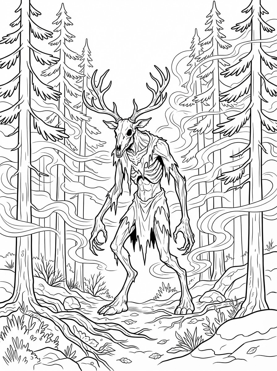 free printable Wendigo coloring pages for adults