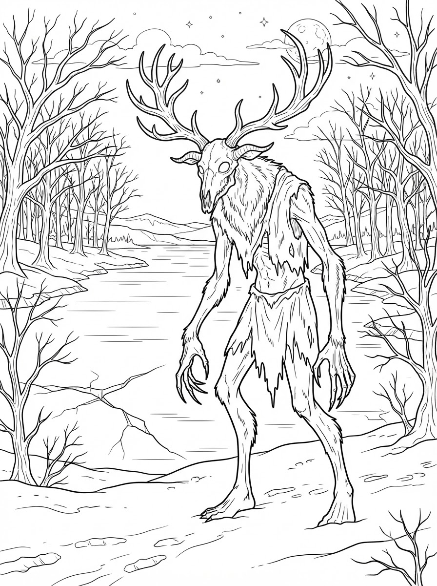 free coloring Wendigo pages
